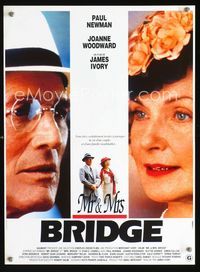 2j559 MR & MRS BRIDGE French 15x21 movie poster '90 great close up of Paul Newman & Joanne Woodward!
