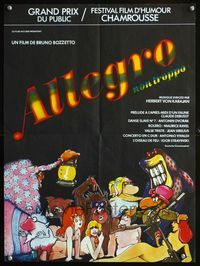 2j513 ALLEGRO NON TROPPO French 15x21 poster '76 Bruno Bozzetto, great wacky sexy cartoon artwork!