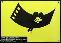 2j419 100 YEARS OF THE CINEMA Polish art exhibition poster '95 art of Mickey Mouse by Wasilewski!