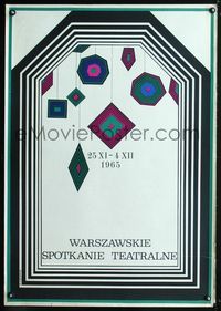 2j444 WARSAWSKI SPOTKANIE TEATRALNE Polish theater poster '65 cool artwork by Roman Cieslewicz!