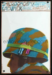 2j378 RAGE Polish 23x33 movie poster '72 really cool different artwork of soldier by J. Sawka!
