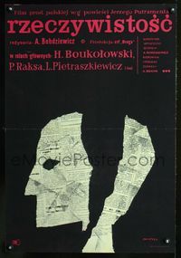 2j379 REALITY Polish 23x33 poster '61 Antoni Bohdziewicz's Rzeczywistosc, great artwork by Swierzy!