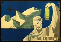 2j404 TWO CAPTAINS Polish 23x33 poster '55 Vladimir Vengerov's Dva kapitana, cool art by Jodtowski!