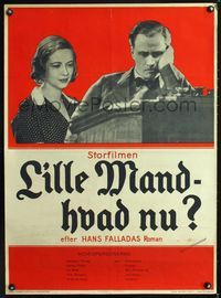 2j016 LITTLE MAN WHAT NOW Danish movie poster '33 beautiful Hertha Thiele consoles Hermann Thimig!