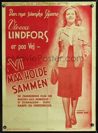 2j019 MORGONDAGENS MELODI Swedish 24x33 '42 great full-length portrait of young Viveca Lindfors!