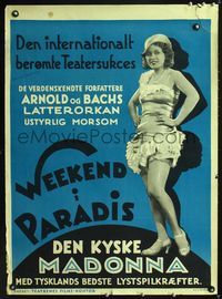 2j030 WEEKEND I PARADIS Danish '40s Franz Arnold and Ernst Bach, image of sexy woman!