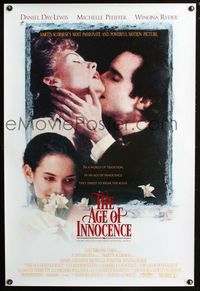 2i009 AGE OF INNOCENCE one-sheet movie poster '93 Martin Scorsese, Daniel Day-Lewis, Winona Ryder