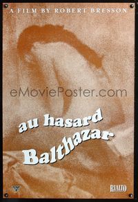 2i036 BALTHAZAR one-sheet movie poster R03 Robert Bresson's Au Hasard Balthazar
