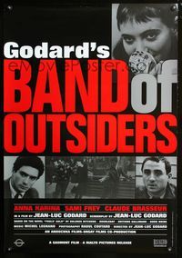 2i037 BAND OF OUTSIDERS one-sheet poster R01 Jean-Luc Godard, Bande a Part, Gates Sisters design