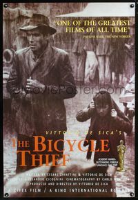2i055 BICYCLE THIEF one-sheet movie poster R1999 Vittorio De Sica classic, Ladri di biciclette