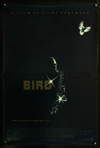 2i060 BIRD one-sheet movie poster '88 jazz, Charlie Parker, Clint Eastwood