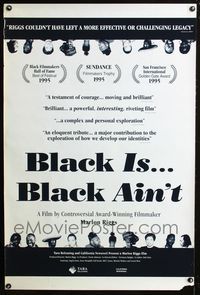 2i063 BLACK IS... BLACK AIN'T one-sheet '94 Angela Davis, Marlon Riggs, Cornel West, Bill T. Jones