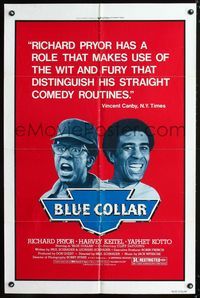2i068 BLUE COLLAR one-sheet movie poster '78 Richard Pryor, Harvey Keitel