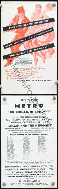 2k055 BARKLEYS OF BROADWAY movie herald '49 Fred Astaire & Ginger Rogers in New York!