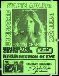2k058 BEHIND THE GREEN DOOR/RESURRECTION OF EVE herald '76 with Clockwork Orange midnight show!