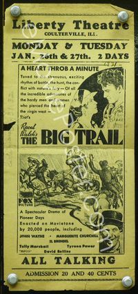 2k065 BIG TRAIL movie herald '30 John Wayne, Marguerite Churchill