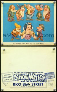 2k238 SNOW WHITE & THE SEVEN DWARFS movie herald '37 incredible art portrait of title characters!