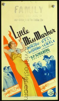 2k013 LITTLE MISS MARKER movie mini window card '34 sexy art of Dorothy Dell, Adolphe Menjou