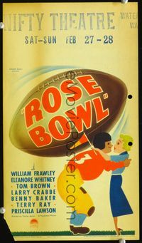 2k018 ROSE BOWL movie mini window card '36 Buster Crabbe, football, cool image!