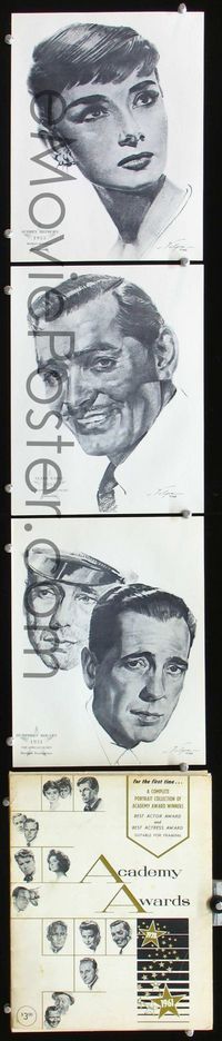 2k003 ACADEMY AWARD PORTFOLIO 9x11 print set 1962 Volpe art of all Best Actor & Actress winners!