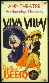 2k022 VIVA VILLA movie mini window card '34 Wallace Beery, Leo Carrillo, super sexy Fay Wray!