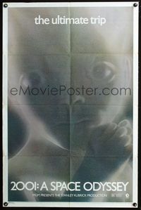 2n339 2001: A SPACE ODYSSEY one-sheet R71 Stanley Kubrick, great super close image of star child!