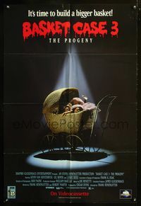 2n377 BASKET CASE 3 video one-sheet '92 great horror image, it's time to build a bigger basket!