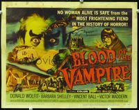 2n017 BLOOD OF THE VAMPIRE TC '58 the most frightening fiend in the history of horror, cool art!
