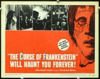 2n020 CURSE OF FRANKENSTEIN LC '57 Peter Cushing, cool close up monster artwork!