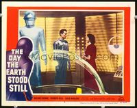 2n002 DAY THE EARTH STOOD STILL LC #5 '51 great image of Rennie talking to Neal in ship with Gort!