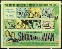 2n029 INCREDIBLE SHRINKING MAN movie title lobby card '57 classic Reynold Brown sci-fi artwork!