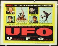 2n040 UFO movie title lobby card '56 the truth about unidentified flying objects & flying saucers!
