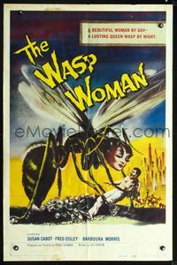 2n943 WASP WOMAN one-sheet '59 most classic art of Roger Corman's lusting human-headed insect queen!
