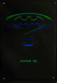 2o805 BATMAN FOREVER DS teaser one-sheet '95 Val Kilmer, Nicole Kidman, Tommy Lee Jones, Jim Carrey