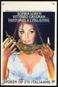 2o402 GHOSTS - ITALIAN STYLE Belgian movie poster '68 Questi fantasmi, sexy Sophia Loren close up!