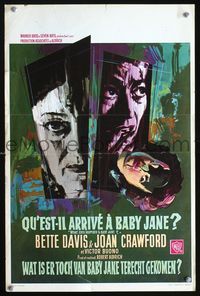 2o451 WHAT EVER HAPPENED TO BABY JANE? Belgian poster '62 art of Bette Davis & Joan Crawford by Ray!