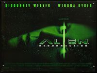 2o319 ALIEN RESURRECTION DS British quad '97 cool different image of Sigourney Weaver in space!