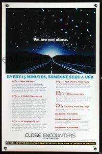 2o813 CLOSE ENCOUNTERS OF THE THIRD KIND facts style one-sheet '77 Steven Spielberg sci-fi classic!