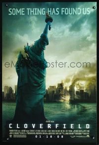 2o814 CLOVERFIELD DS advance 1sheet '08 Lizzy Caplan, Jessica Lucas, Statue of Liberty decapitated!
