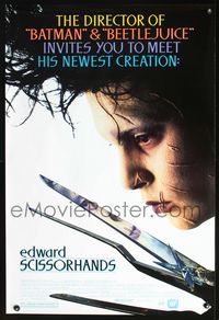 2o826 EDWARD SCISSORHANDS one-sheet movie poster '90 Tim Burton & Johnny Depp classic!