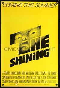 2o325 SHINING advance English 1sh '80 Stephen King & Stanley Kubrick horror masterpiece, Nicholson