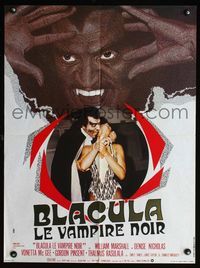 2o331 BLACULA French 23x32 '72 black vampire William Marshall is deadlier than Dracula, different!