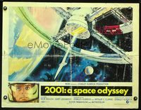 2o001 2001: A SPACE ODYSSEY 1/2sheet '68 Stanley Kubrick, classic art of space wheel by Bob McCall!