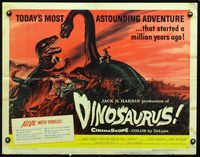 2o025 DINOSAURUS half-sheet movie poster '60 great artwork of battling prehistoric monsters!