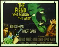 2o028 FIEND WHO WALKED THE WEST 1/2sheet '58 don't turn your back on the killer with the baby face!