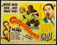2o032 GILDERSLEEVE'S GHOST half-sheet '44 Harold Peary horror comedy, wacky art of sexy girl & ape!