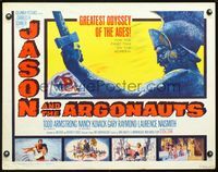 2o045 JASON & THE ARGONAUTS 1/2sheet '63 special effects by Ray Harryhausen, cool art of colossus!