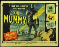 2o054 MUMMY half-sheet '59 Terence Fisher Hammer horror, Christopher Lee as the monster, great art!