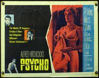 2o058 PSYCHO rare style B 1/2sh '60 Hitchcock, great different image of sexy half-naked Janet Leigh!