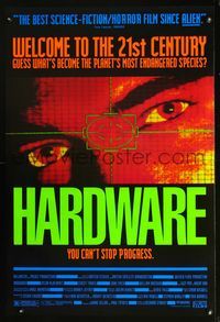 2o853 HARDWARE one-sheet movie poster '90 Dylan McDermott, Iggy Pop, sci-fi!